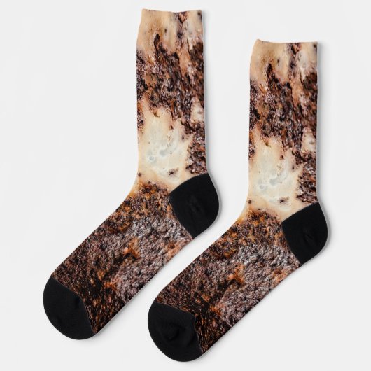 茶色クールの錆びた金属組織名前をカスタムする ソックス (左)