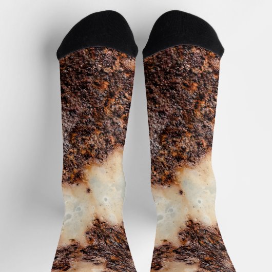 茶色クールの錆びた金属組織名前をカスタムする ソックス (上部)
