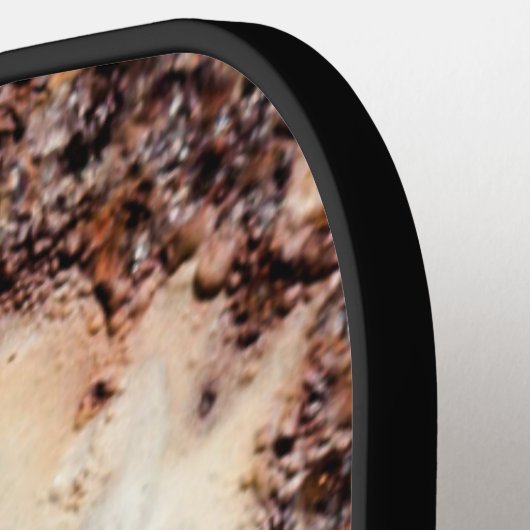 茶色クールの錆びた金属組織名前をカスタムする ピックルボールラケット (左詳細)