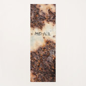 茶色クールの錆びた金属組織名前をカスタムする ヨガマット (正面)