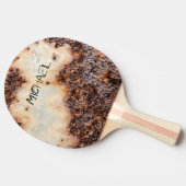 茶色クールの錆びた金属組織名前をカスタムする 卓球ラケット (横)
