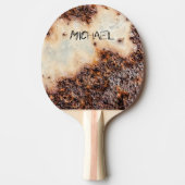 茶色クールの錆びた金属組織名前をカスタムする 卓球ラケット (正面)