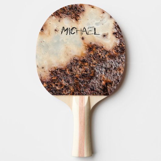 茶色クールの錆びた金属組織名前をカスタムする 卓球ラケット (正面)