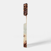 茶色クールの錆びた金属組織名前をカスタムする iPhoneケース (右側面)