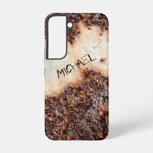 茶色クールの錆びた金属組織名前をカスタムする SAMSUNG GALAXYケース (裏面)