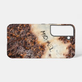 茶色クールの錆びた金属組織名前をカスタムする SAMSUNG GALAXYケース (裏面横)