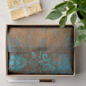 茶色グランジ色フローラ装飾模様 薄葉紙 (ギフト)