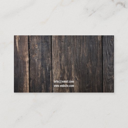 茶色コンテンポラリーの木素朴馬の写真 名刺 (裏面)