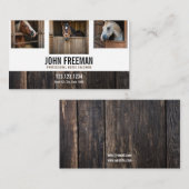 茶色コンテンポラリーの木素朴馬の写真 名刺 (正面/裏面)