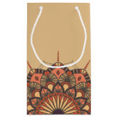 茶色コンテンポラリー桃マンダラ スモールペーパーバッグ (裏面)