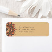 茶色コンテンポラリー桃マンダラ ラベル (インサイチュ)