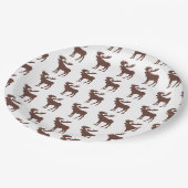 茶色シンプルムース模様紙プレート ペーパープレート (アングル)