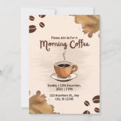 茶色シンプル朝の珈琲招待状 招待状 (正面)