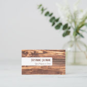 茶色スタイリッシュと白の家具デザイン大工 名刺 (スタンド正面)