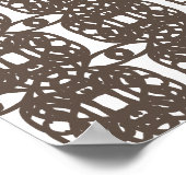 茶色スタイリッシュと白の抽象芸術幾何形状 ポスター (角)