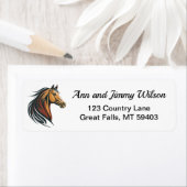 茶色スタイリッシュのモダン馬頭 ラベル (インサイチュ)