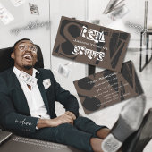 茶色スタイリッシュの灰色と白とモノグラムモダン 名刺