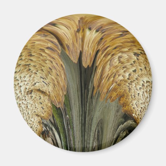 茶色ストライプのの棚菌調整品目 マグネット (正面)