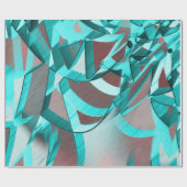 '茶色ストライプ'の背景に青いシアン色の色 ラッピングペーパー (フラット)