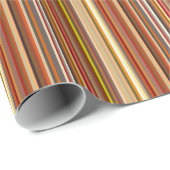 茶色ストライプの色の紙 ラッピングペーパー (ロールコーナー)