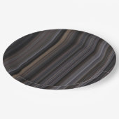 茶色ストライプの色 ペーパープレート (アングル)