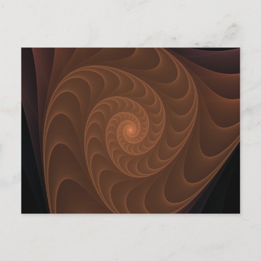 茶色スパイラルフラクタル ポストカード (正面)