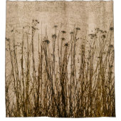 茶色タン乾燥した植物ジンガ初期のム素朴 シャワーカーテン (正面)