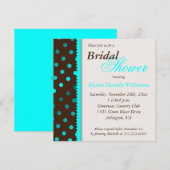 茶色ターコイズドット ブライダルシャワー 招待状 (正面/裏面)