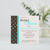 茶色ターコイズドット ブライダルシャワー 招待状 (スタンド正面)