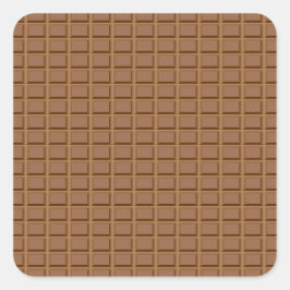 茶色チョコレートスラブパターン（の模様が）ある スクエアシール