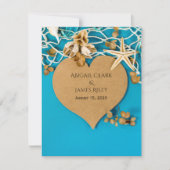 茶色ハートとヒトデ結婚ィス 招待状 (正面)