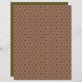 茶色パターンスクラップブック紙シート (正面/裏面)