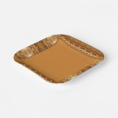 茶色パターン（の模様が）あると金ゴールド ペーパープレート (傾斜あり)