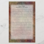 茶色パーソナライズされたの黄色のグランジ石 便箋 (正面)