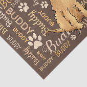 茶色パーソナライズされた犬 薄葉紙 (詳細)