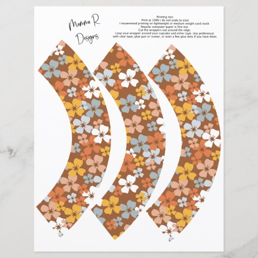 茶色ファンキーのフラワーカップケーキのパーティー (正面)