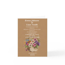 茶色フェイクの工芸紙と花結婚の花