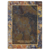 茶色フェイク大理石テクスチャ金ゴールド縁ど クリップボード (裏面)