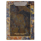 茶色フェイク大理石テクスチャ金ゴールド縁ど クリップボード (正面)