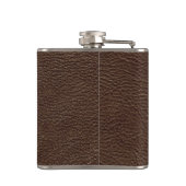 茶色フェイク皮モノグラムステンレス鋼フラスコ フラスク (裏面)