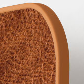 茶色フェイク革2文字モノグラム ピックルボールラケット (左詳細)