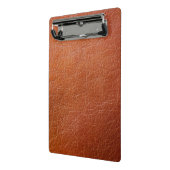 茶色フェイク革 ミニクリップボード (アングル2)