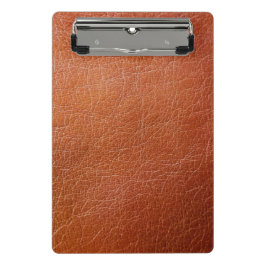 茶色フェイク革 ミニクリップボード