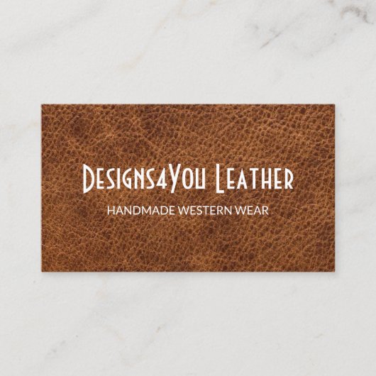茶色フェイク革 名刺 (正面)
