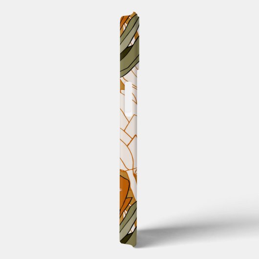 茶色フェミニンイニシャルの植物模様 Case-Mate iPhoneケース (裏面 / 右)