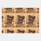 茶色ベビー包装紙 ラッピングペーパーシート (正面3)