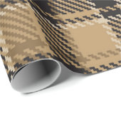 茶色ベージュの格子模様 ラッピングペーパー (ロールコーナー)