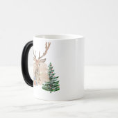 茶色ベージュの水彩画の田舎風クリスマスツリー モーフィングマグカップ (正面左)