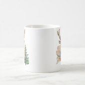 茶色ベージュの水彩画の田舎風クリスマスツリー モーフィングマグカップ (中央)