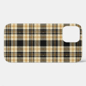 茶色ベージュの黒い格子模様 Case-Mate iPhoneケース (裏面 (横))